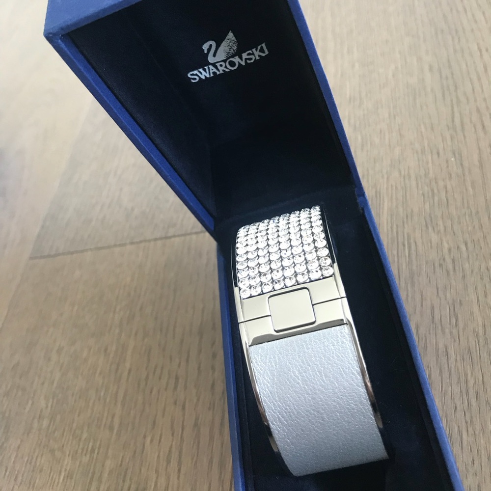 Swarovski Wide Silver Cuff/Bracelet